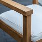 Linon Home Decor Carenen Patio Arm Chair with Antique White Cushion in Natural, , large