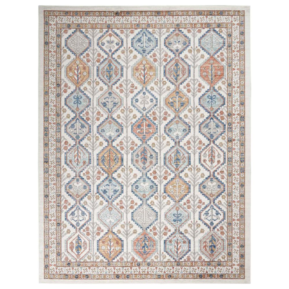 Nourison Quarry QUA15 10" x 14" Ivory and Multicolor Area Rug, , large