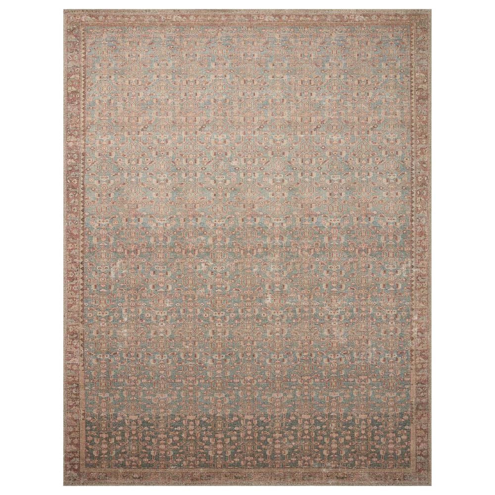 Angela Rose Aubrey 10" x 14" Blue and Terracotta Area Rug, , large