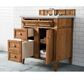 James Martin Vanities Brittany 30" Single Bathroom Vanity in Saddle Brown with 3 cm Ethereal Noctis Quartz Top and Rectangular Sink, , large