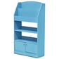 HOMLUX 4-Tier Space Saving Bookshelf with Storage Cabinet and Door in Light Blue, , large