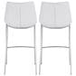 Zuo Modern Magnus Bar Stool in White and Silver (Set of 2), , large
