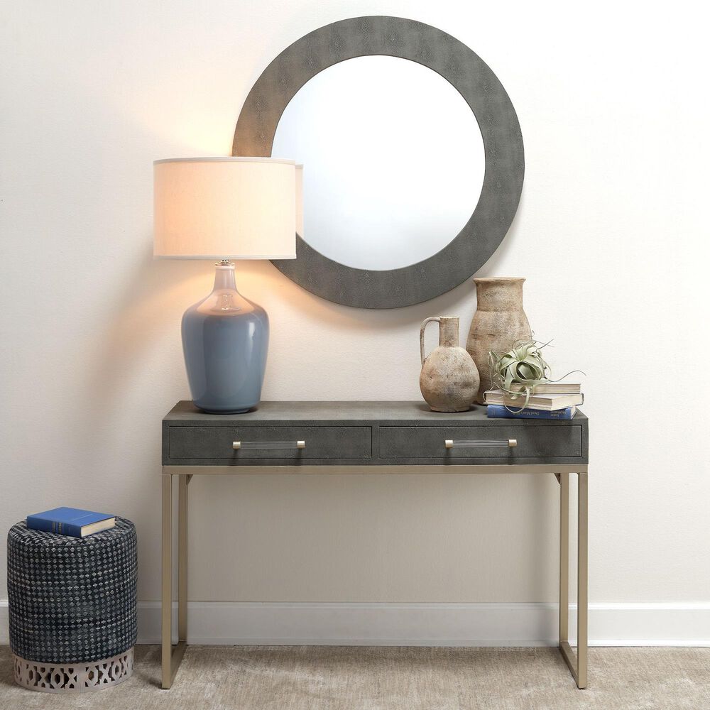 Splendor Living Kain Console Table in Grey and Brushed Champagne, , large
