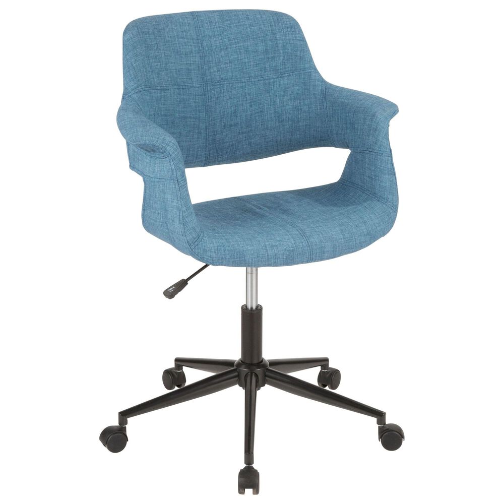 Lumisource Vintage Flair Office CHair in Blue and Black, , large