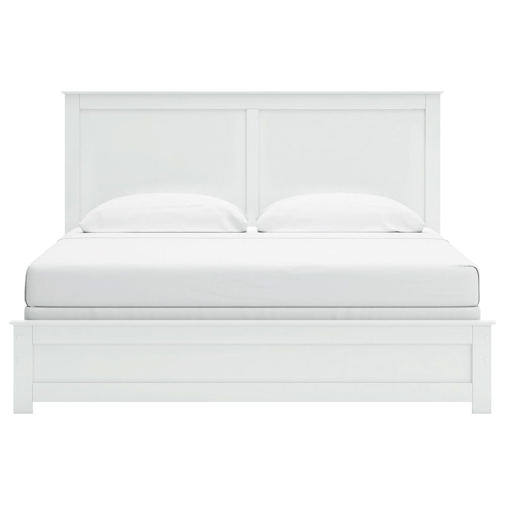 Ashley Bostwick Shoals 5-Piece King Panel Bedroom Set in White, , large