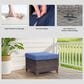 Hearth and Haven Patio Wicker Ottoman with Solid Weave Design in Blue (Set of 2), , large