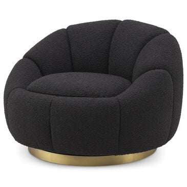 Eichholtz Inger Swivel Chair in Boucle Black, , large