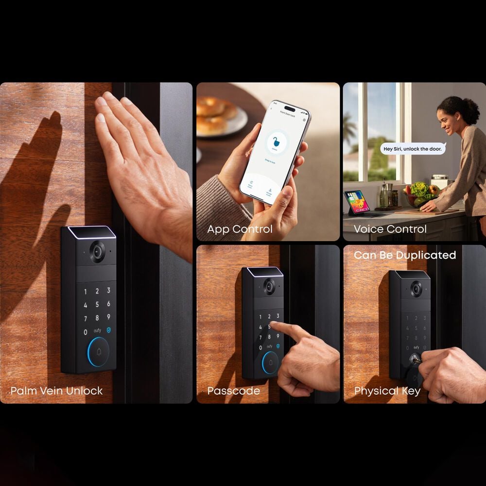eufy FamiLock S3 Max Video Doorbell and Palm Scanner in Black, , large