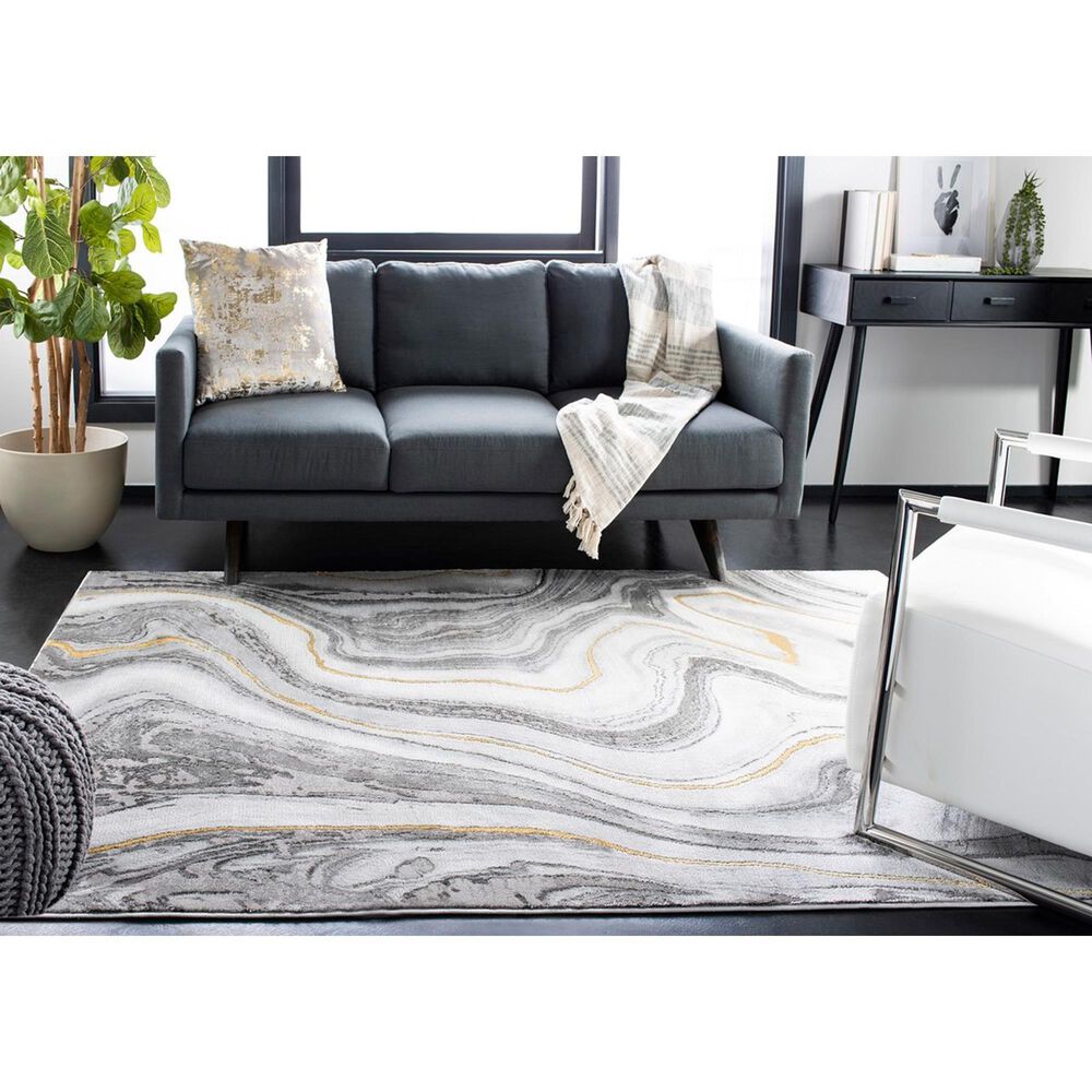 Safavieh Craft CFT819F 5&#39;3&quot; x 7&#39;6&quot; Grey and Gold Area Rug, , large