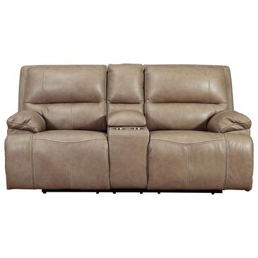 Signature Design by Ashley Ricmen Power Reclining Loveseat with Headrest in Putty, , large