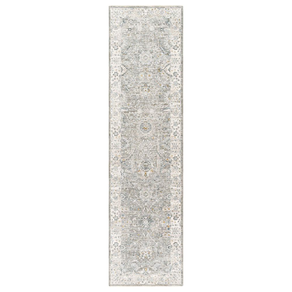 Surya Dresden Gray, Medium Gray, White, Light Slate, Denim and Mustard 2"7" x 10" Runner, , large