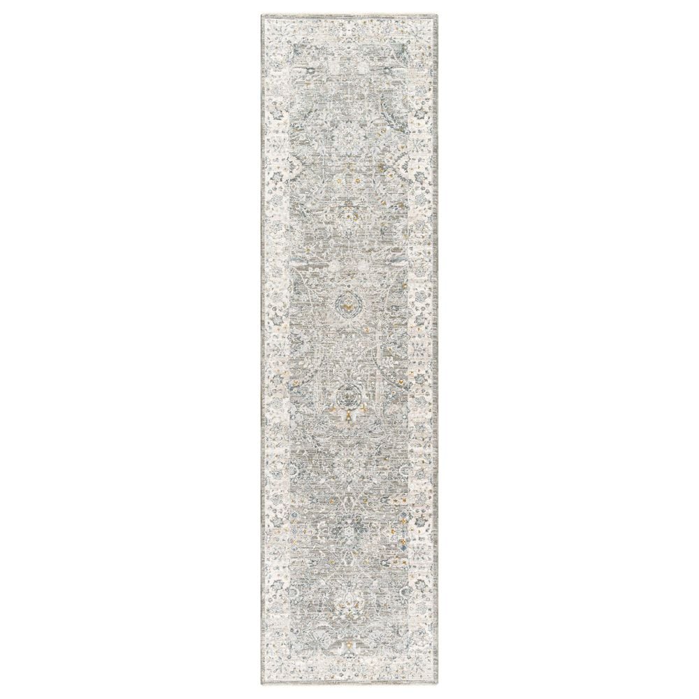 Surya Dresden Gray, Medium Gray, White, Light Slate, Denim and Mustard 2"7" x 10" Runner, , large