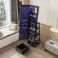 GigaCloud Swivel Jewelry Cabinet with Full Length Mirror and Storage Drawers in Black, , large