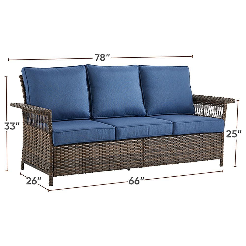 Sunwell Garden Patio Wicker Sofa in Navy, , large