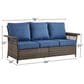 Sunwell Garden Patio Wicker Sofa in Navy, , large