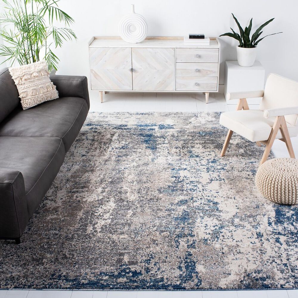 Safavieh Aston ASN718 11&#39; x 15&#39; Grey and Navy Area Rug, , large