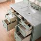 James Martin Vanities Brittany 48" Single Bathroom Vanity in Sage Green with 3 cm Eternal Jasmine Pearl Silestone Top, Rectangular Sink and FreePower Wireless Charger, , large