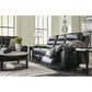 Ashley Warlin Power Reclining Loveseat with Console in Black, , large