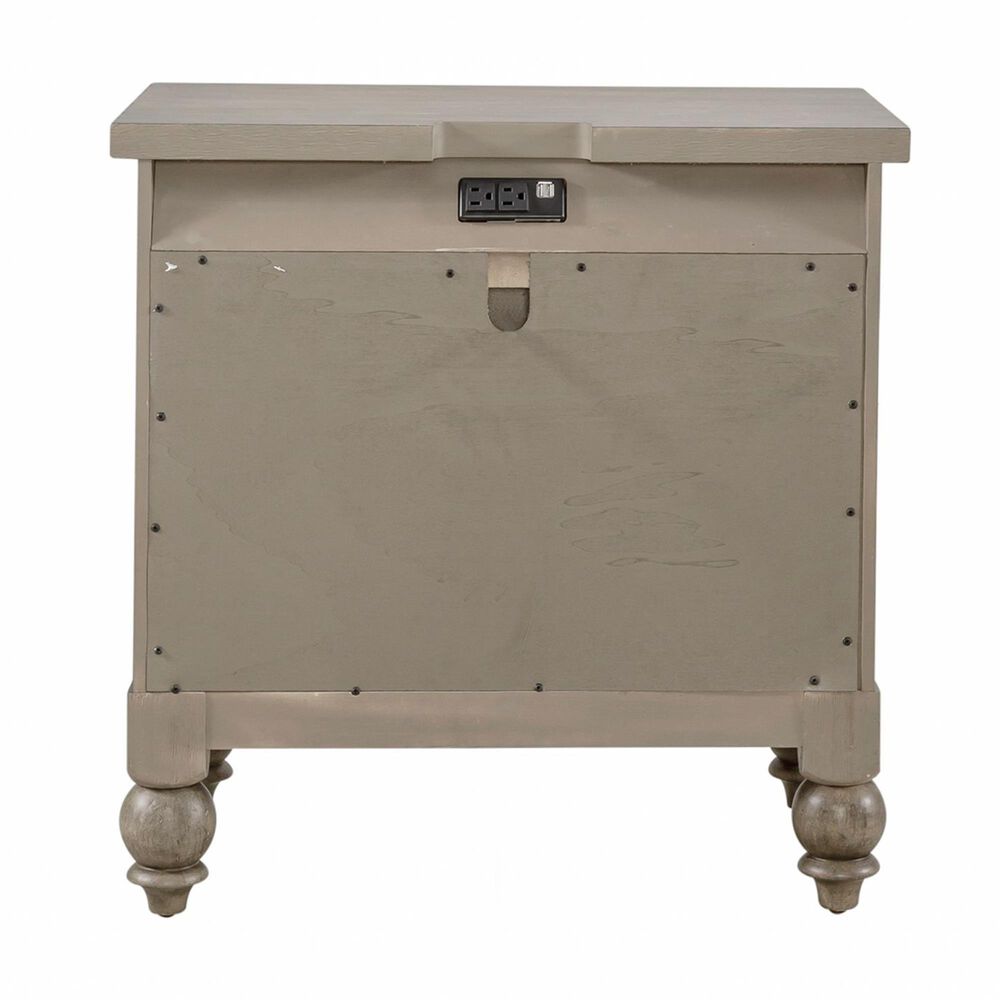 Belle Furnishings Americana Farmhouse 2 Drawer Nightstand in Dusty Taupe and Black, , large