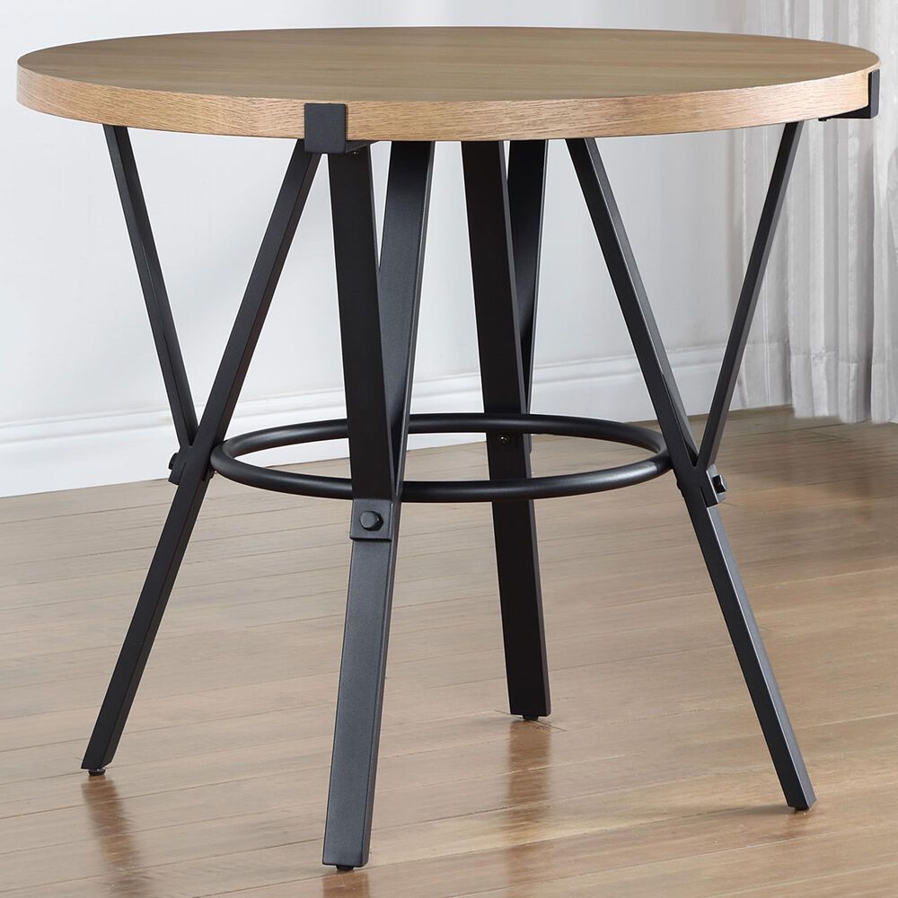 Steve Silver Co. Magnolia 42&quot; Round Counter Height Table in Black and Sand - Table Only, , large