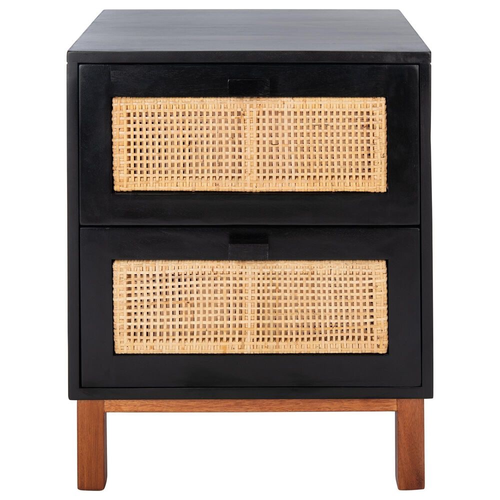 Safavieh Tegan 2-Drawer Nightstand in Black, , large