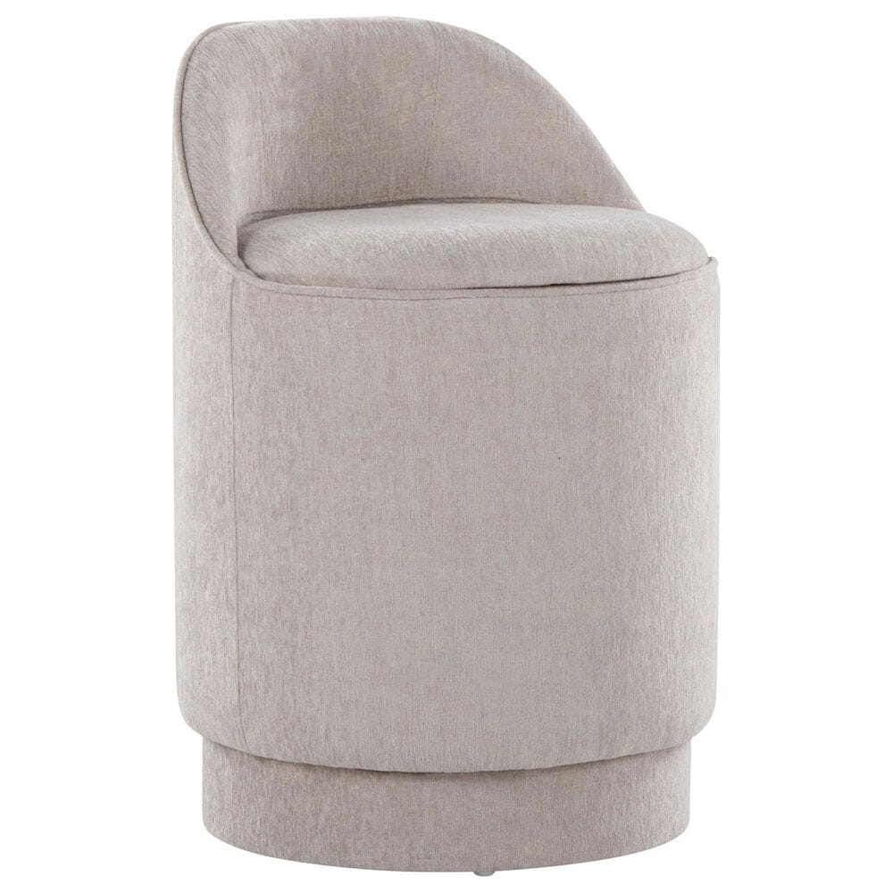 Lumisource Marla Upholstered Vanity Stool in Grey, , large