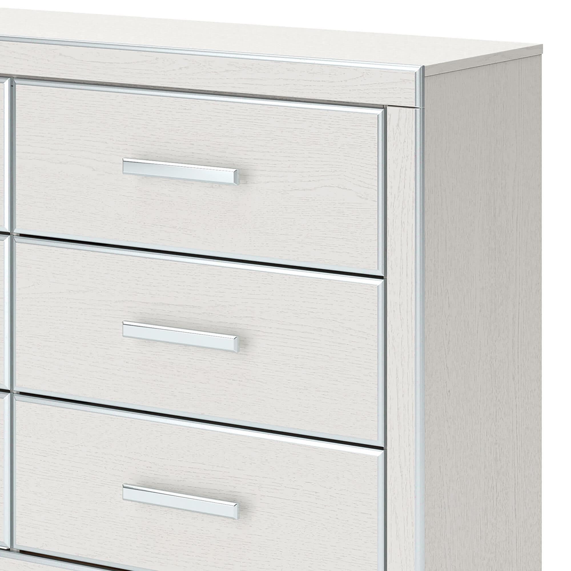 Ashley Zuraleus 6-Drawer Dresser Only in Matte White and Chrome