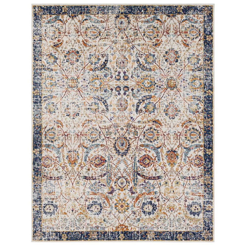 Surya Harput HAP-1014 5"3" x 7"3" Blue, Orange and Saffron Area Rug, , large