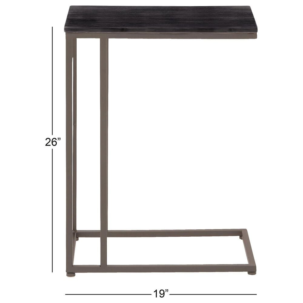 Maple and Jade C-Shaped End Table in Black, , large
