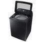 Samsung 5.2 Cu. Ft. Smart Top Load Impeller Washer and 7.4 Cu. Ft. Electric Dryer in Brushed Black, , large