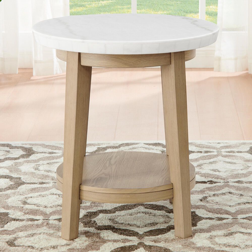 Crystal City Vida End Table in Burnished Blonde and White, , large