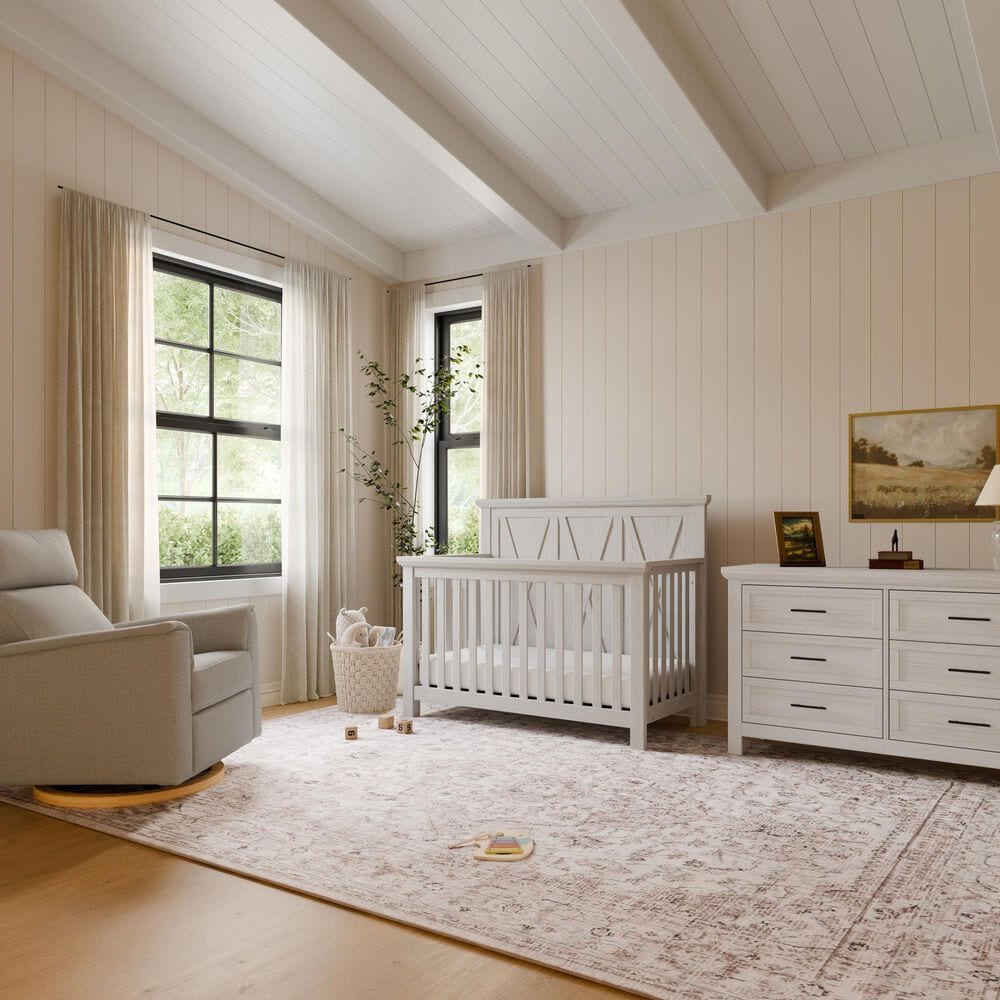DaVinci Emory Farmhouse 4-in-1 Convertible Crib in White Driftwood, , large