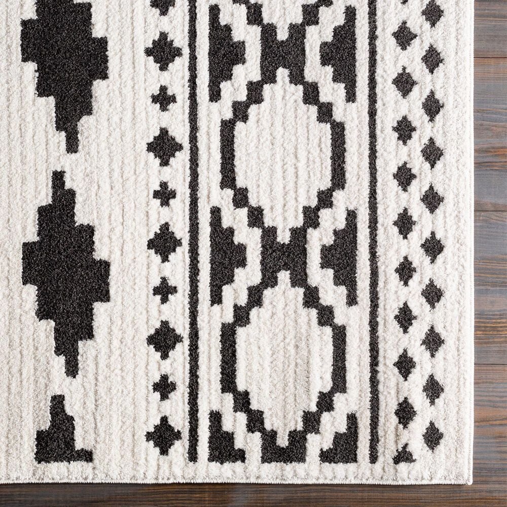 Surya Moroccan Shag MCS-2305  7&#39;10&quot; x 10&#39;3&quot; Black and White Area Rug, , large
