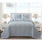 Duke Imports 3-Piece Jacquard Full/Queen Quilt Set in Cornflower Garden, , large