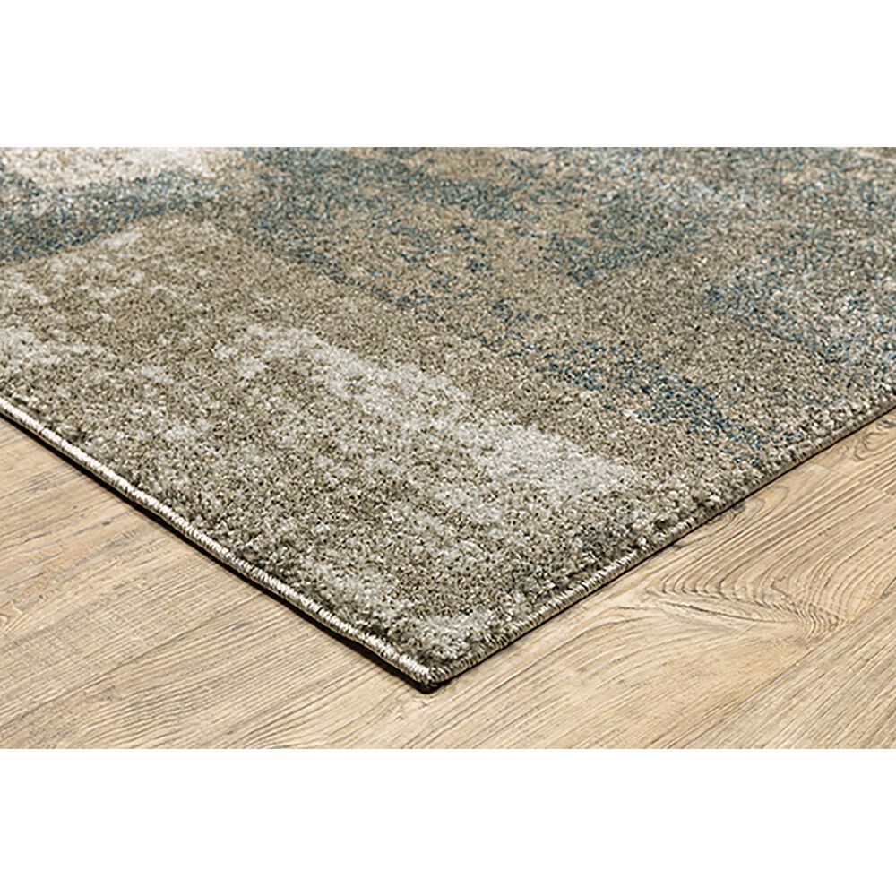 Oriental Weavers Alton Geo Abstract 2&#39;3&quot; x 7&#39;6&quot; Blue and Brown Runner, , large