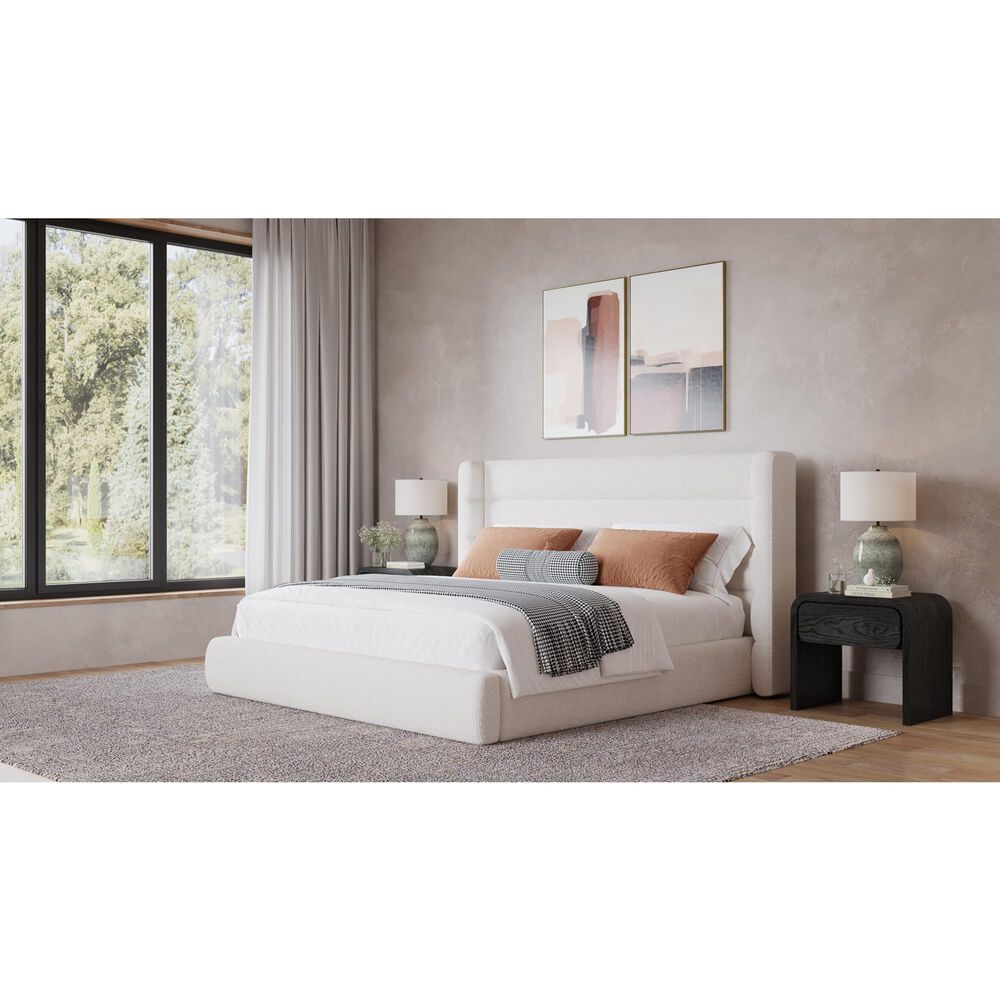 Urban Home Frank Upholstered Wingback Platform Bed in Cottage Cheese Boucle (2026), , large