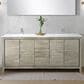 Lexora Home Lafarre 72" Double Bathroom Vanity in Rustic Acacia with 2 cm White Cultured Marble Top and Rectangular Sinks, , large