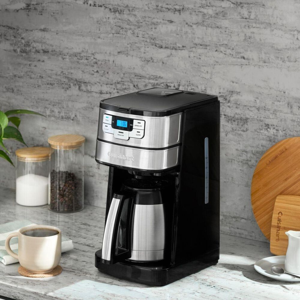 Cuisinart Automatic Grind and Brew 10 Cup Coffee Maker in Black Stainless, , large