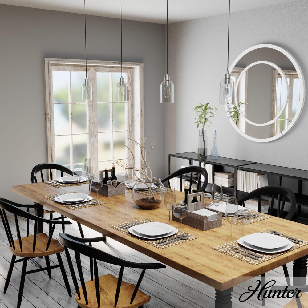 Hunter Lochmeade 1-Light Mini Pendant in Brushed Nickel, , large