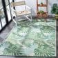 Safavieh Barbados Tropical Botanical BAR592 3"3" x 5" Green and Teal Indoor/Outdoor Area Rug, , large