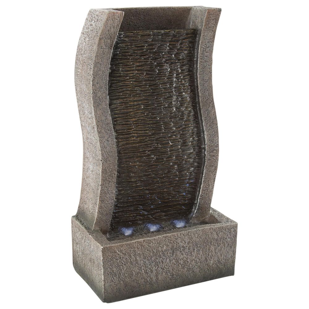 Timberlake Pure Garden Stone Wall Standing Fountain in Stone Gray, , large