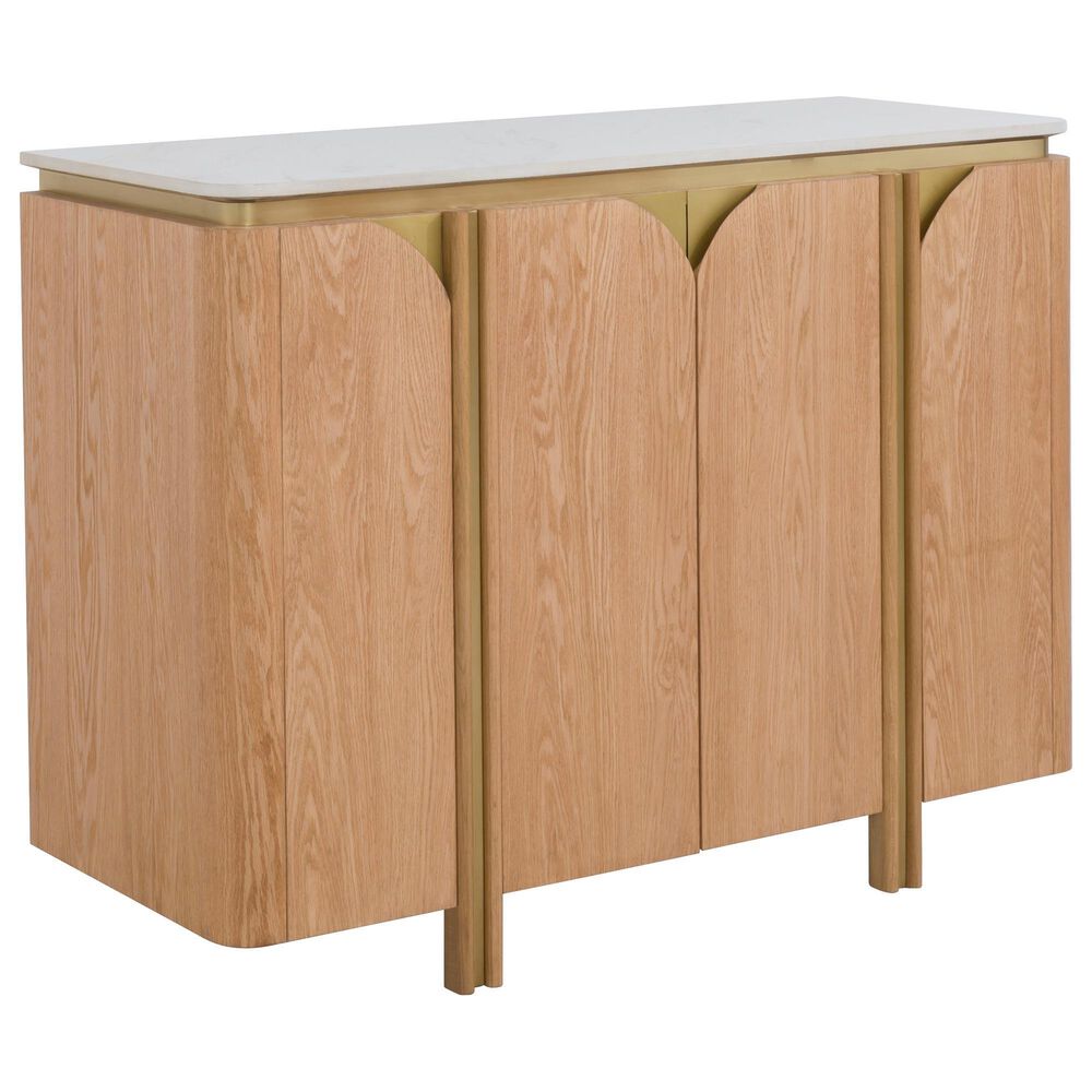 Fairfield Chair Portobello 4-Door Chest in White, Light Brown and Brushed Brass, , large