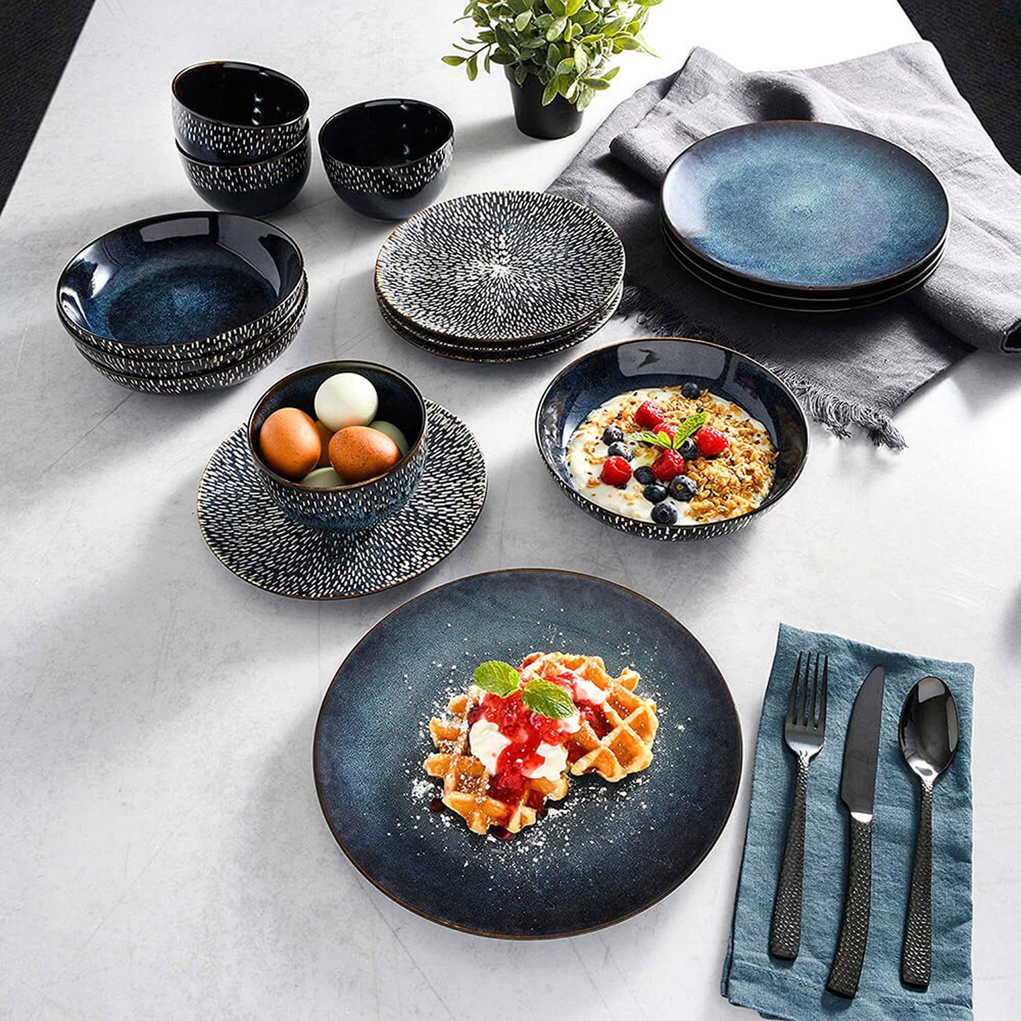 Double bowl dinnerware sets outlet