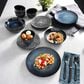 Gibson Home Matisse 16-Piece Stoneware Double Bowl Dinnerware Set in Cobalt, , large