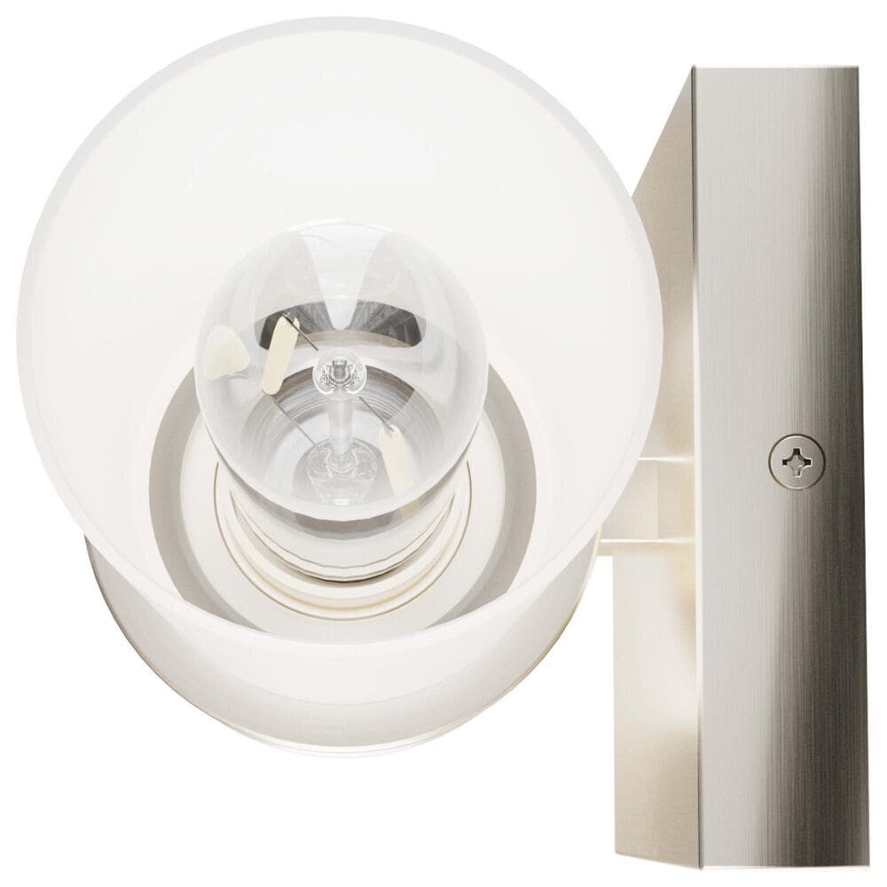 Hunter Lenlock 16&quot; 2-Light Vanity with Cased White Shade in Brushed Nickel, , large