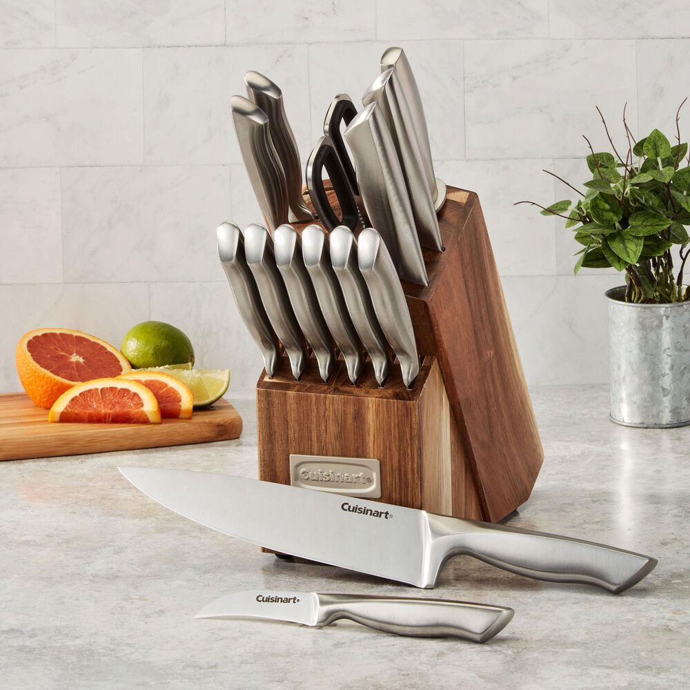 Cuisinart Elite Series 15-Piece Knife Block Set in Stainless Steel, , large