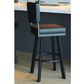 Delaware Dining Malibu 26" Swivel Barstool in Matte Black/Black, , large