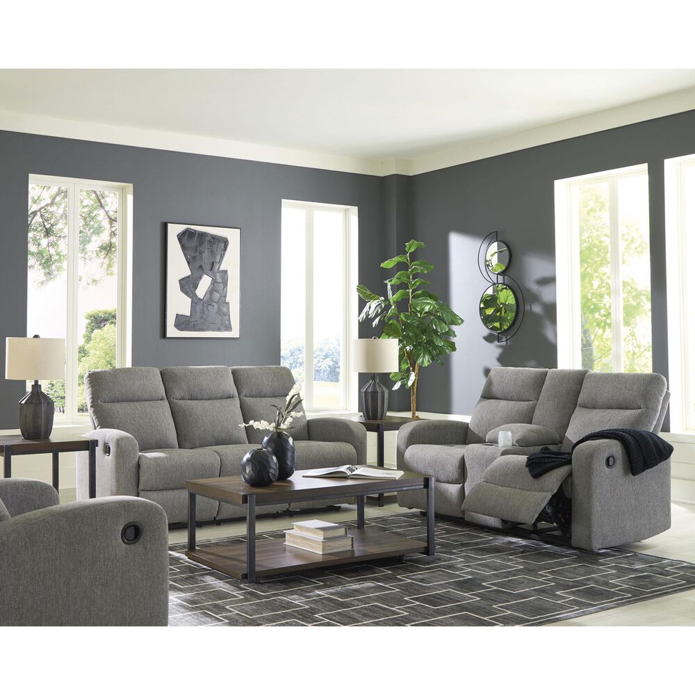 Ashley Gauntlet Manual Reclining Loveseat in Sterling, , large