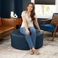 Jaxx Candler Faux Leather Ottoman in Oxford Blue, , large