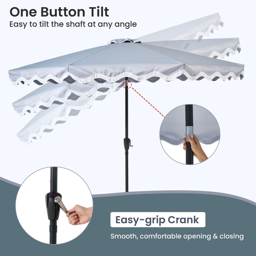 HOMLUX 10' Patio Umbrella in Gray, , large